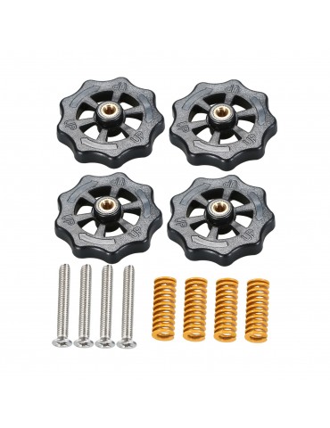 4pcs Upgraded Hand Twist Leveling Nut Diameter 40mm + 4pcs Heated Bed Compression Mould Die Springs + 4pcs M4x30mm Screws Compatible with Anet A8 ET4PRO ET5 Creality Ender-3 3D Printer