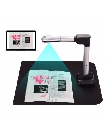 BK51 USB Document Camera Scanner Capture Size A3 HD 16 Mega-pixels High Speed Scanner with LED Light for ID Cards Passport Books Watermarks Setting PDF Format Export for Classroom Office Library Bank