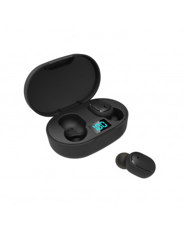 E6S True Wireless Earbuds In-Ear Headphones IPX4 Waterproof Sweatproof 45mAh BT5.0 Binaural Stereo Audio Noise Reduction Voice/Volume Control Sports Headset with 280mAh Charging Case Compatible with Siri