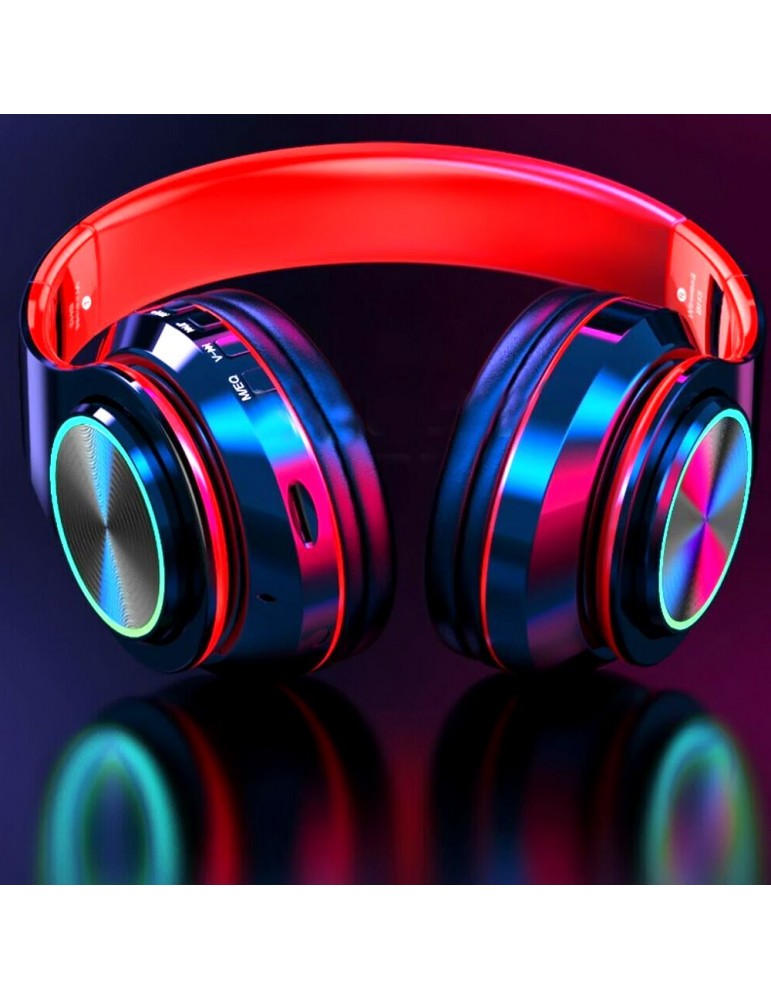B39 RGB Luminous Wireless BT 5.0 Gaming Headset Stereo Headphone Foldable Earphone Headphone Mic