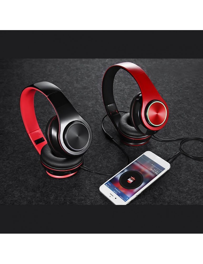 B39 RGB Luminous Wireless BT 5.0 Gaming Headset Stereo Headphone Foldable Earphone Headphone Mic