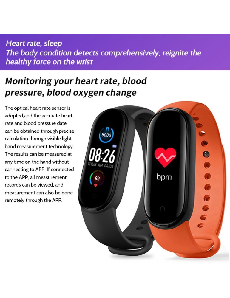 0.96-Inch Smart Bracelet BT Intelligent Watch Sport Fitness Tracker Blood Pressure Heart Rate Monitor Blood Oxygen Health Monitoring Two-way Lookup IP67 Waterproof Wristband