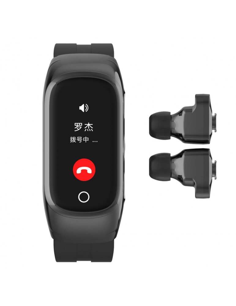 2-In-1 Smart Watch TWS Earbuds Fitness Tracker True Wireless BT5.0 Headphones Pedometer Calorie Counter Activity Tracker Smart Bracelet Wrist Band Heart Rate Blood Pressure Sleep Monitor