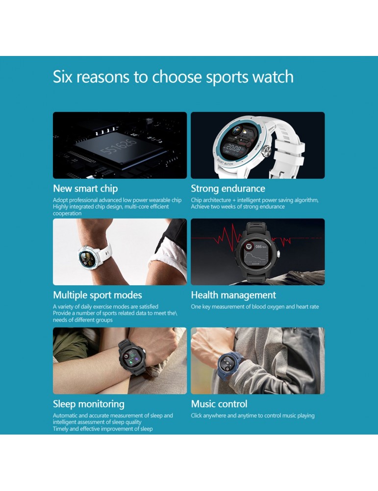 HT6 Smart Watch Fitness Tracker BT Bracelet Smart Sports Band Heart Rate Sleep Monitoring Wristband Touch Screen IP68 Waterproof Message Push