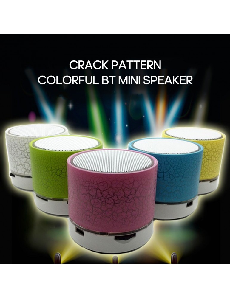 A9 Crack Pattern Mini Speaker Colorful Light Support U Disk TF Card AUX Port Wireless Portable Loudspeaker Box