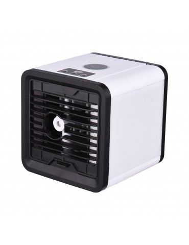 Evaporative Portable Cooling Fan Mini Air Conditioner Fan Personal Desktop Air Cooler Humidifier with 3 Wind Speeds Water Sink LED Light for Home Office Outdoor Use