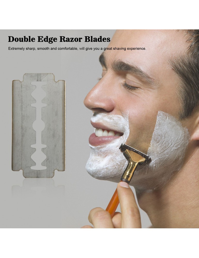 10pcs Double Edge Razor Blades Stainless Steel Safety Razor Blades for Men Shaving Barber Blade